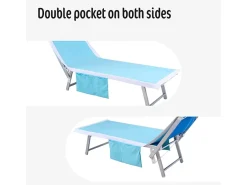 Beach & Garden Ropa De Cama|Textil De Baño-Toalla de micrifibra para tumbona de playa y piscina con 2 bolsillos - Azul