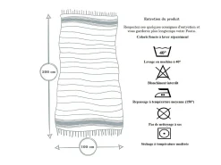 Promo Linge Toalla de playa fouta panal de algodón 100 x 200 cm Violeta Discount