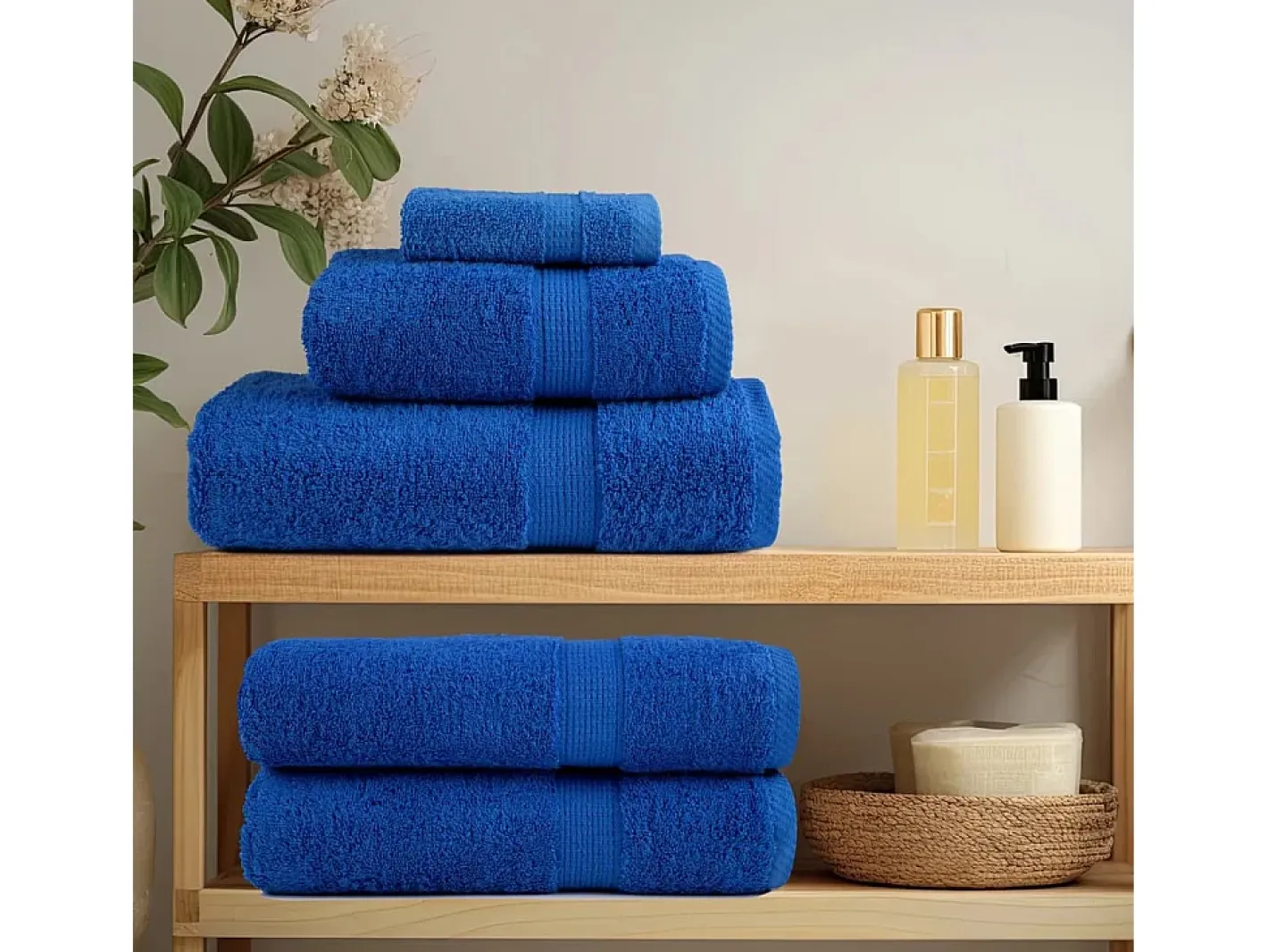 Toallas de baño 2 uds 100% algodón 100x150 cm 600 gsm ES602999 Azul Sale