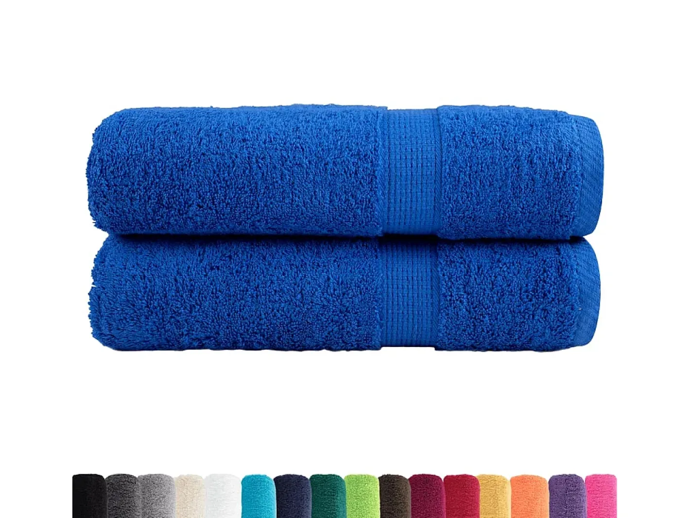 Toallas de baño 2 uds 100% algodón 100x150 cm 600 gsm ES602999 Azul Sale