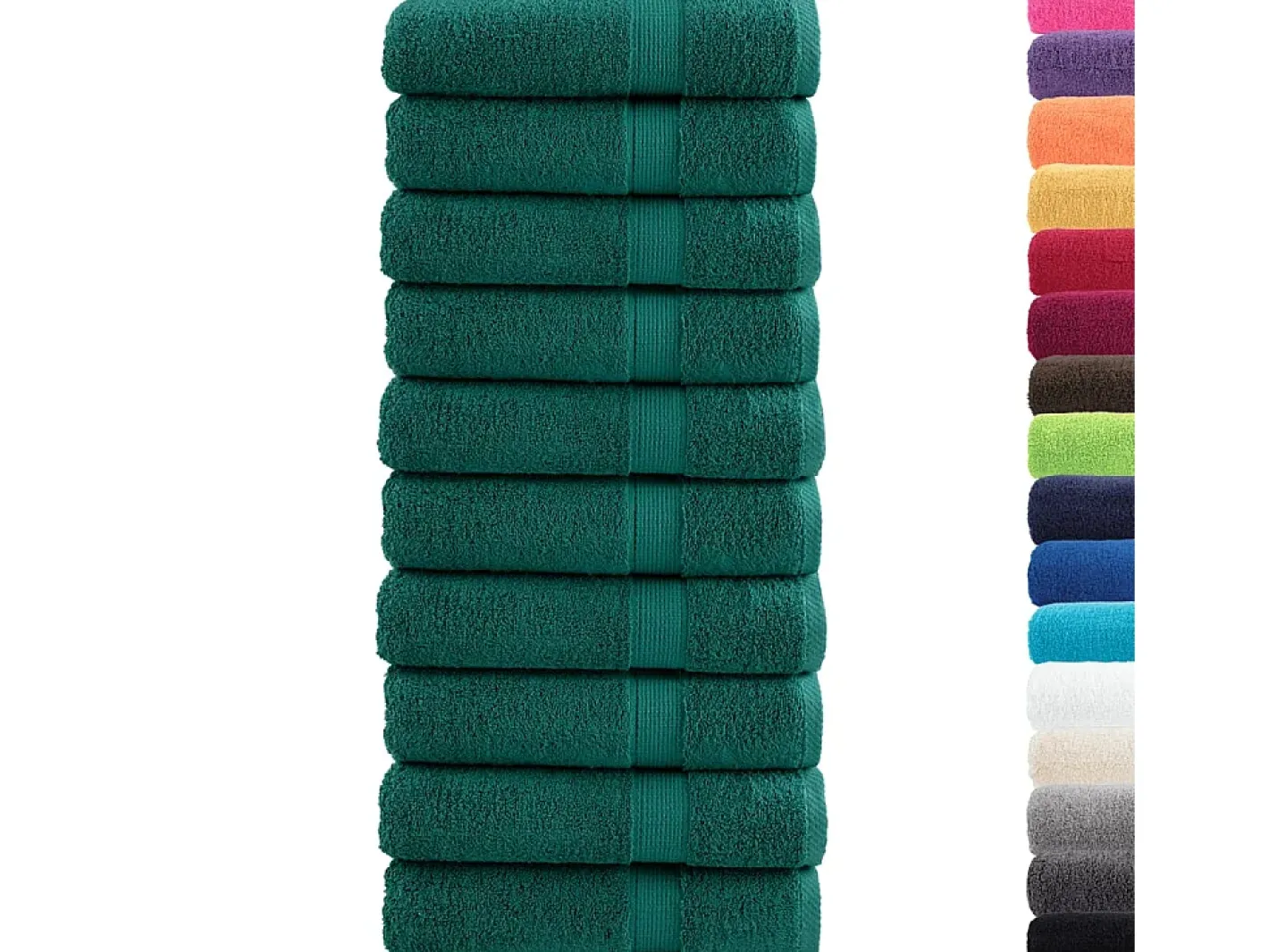 Outlet Toallas de baño 10 uds 100% algodón 100x150 cm 600 gsm ES667791 Verde