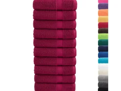 Ropa De Cama|Textil De Baño-Toallas de baño 10 uds 100% algodón burdeos 100x150 cm 600 gsm ES522569 Rojo