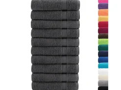 New Toallas de baño 10 uds 100% algodón antracita 100x150 cm 600gsm ES427719 Gris antracita