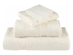 Discount Toallas de baño 4 uds 100% algodón verde 100x150 cm 600 gsm ES488481 Crema