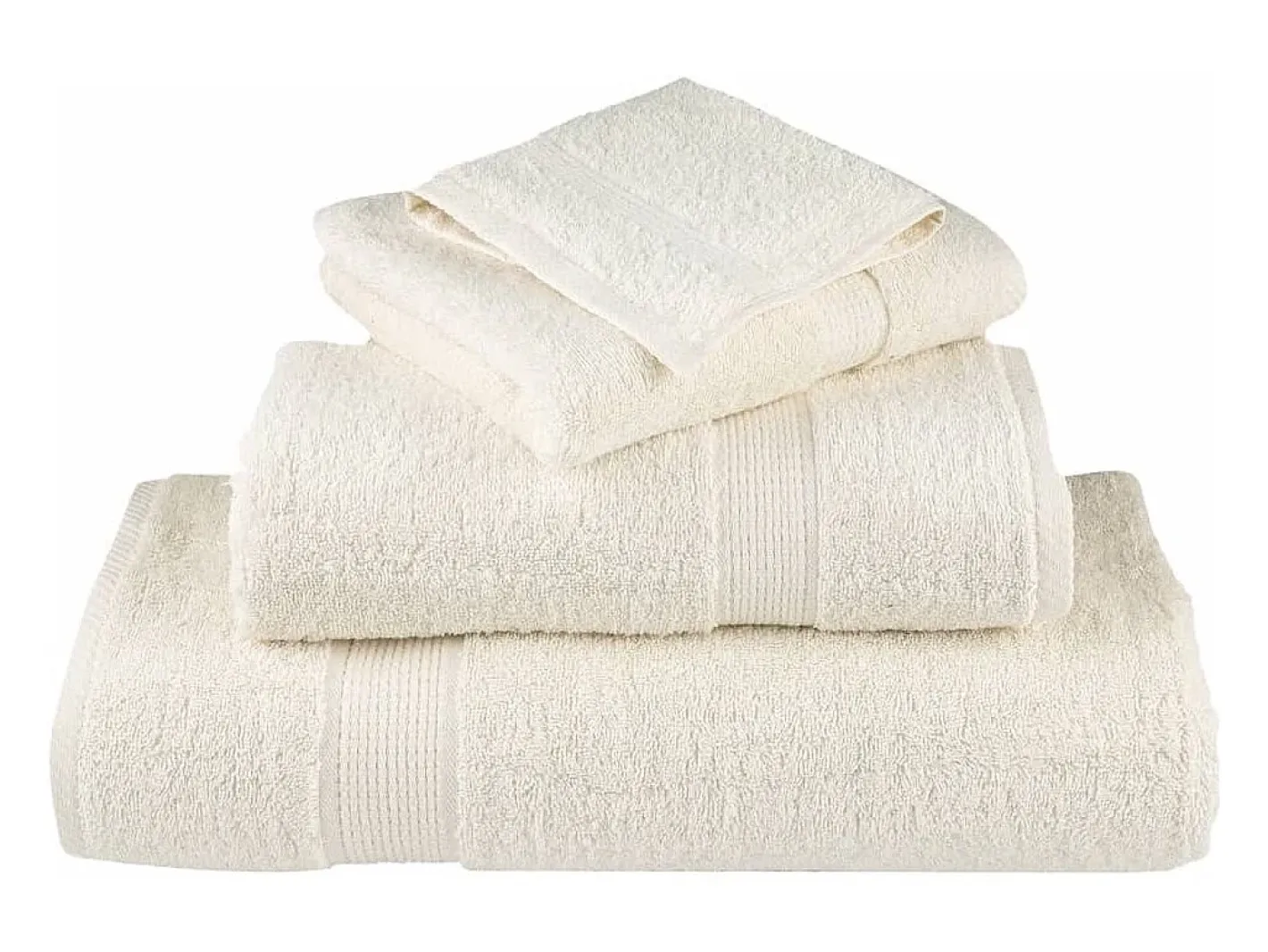 Discount Toallas de baño 4 uds 100% algodón verde 100x150 cm 600 gsm ES488481 Crema