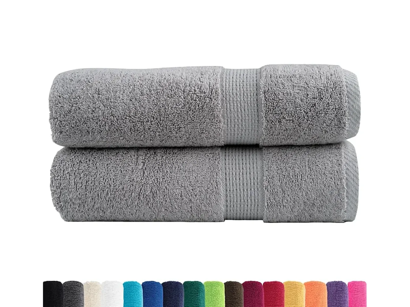 Hot Toallas de baño 2 uds 100% algodón 100x150 cm 600 gsm ES907941 Gris