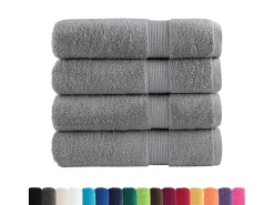 Online Toallas de baño 4 uds 100% algodón 100x150 cm 600 gsm ES934950 Gris