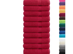 Toallas de baño 10 uds 100% algodón verde 100x150 cm 600 gsm ES909844 Rojo Sale