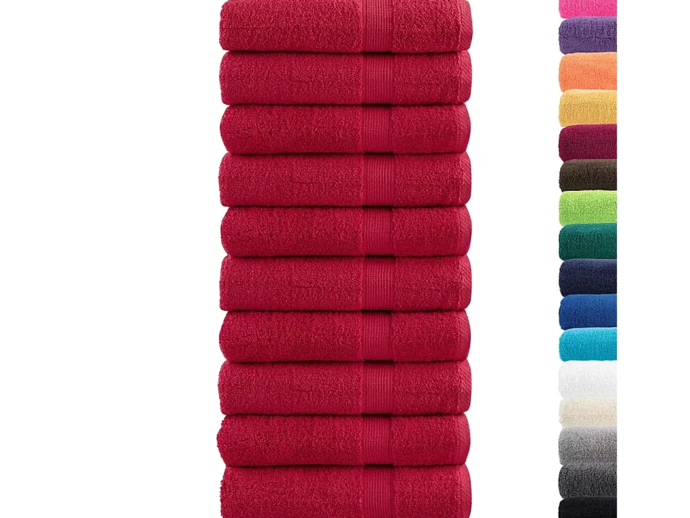 Toallas de baño 10 uds 100% algodón verde 100x150 cm 600 gsm ES909844 Rojo Sale