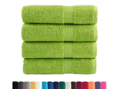 Discount Toallas de baño 4 uds 100% algodón 100x150 cm 600 gsm ES575680 Verde
