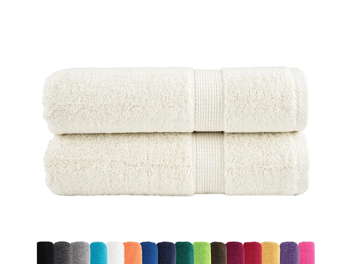 Toallas de mano 2 uds 100% algodón verde 100x150 cm 600 gsm ES774021 Crema Clearance