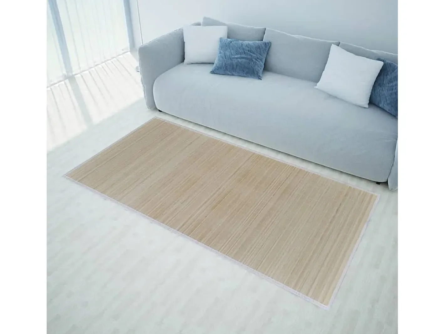 Best Garden Furniture Tone Kristine Alfombras rectangulares de bambú natural 2 unidades 120x180 cm Beige