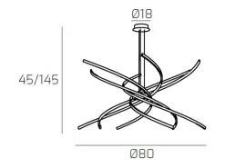 Best Tornado Sospensione D.80 Cm. Bianco Luce Naturale 3000K Blanco