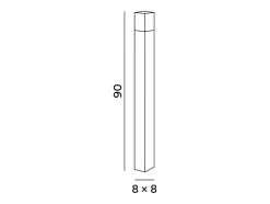 Iluminación Exterior-Torre - Bolardo de jardín con 1 bombilla E27 máx. 20 W IP54, aluminio pintado, bolardo para exteriores, acero Corten, 90 cm de altura - Perenz Marru00f3n