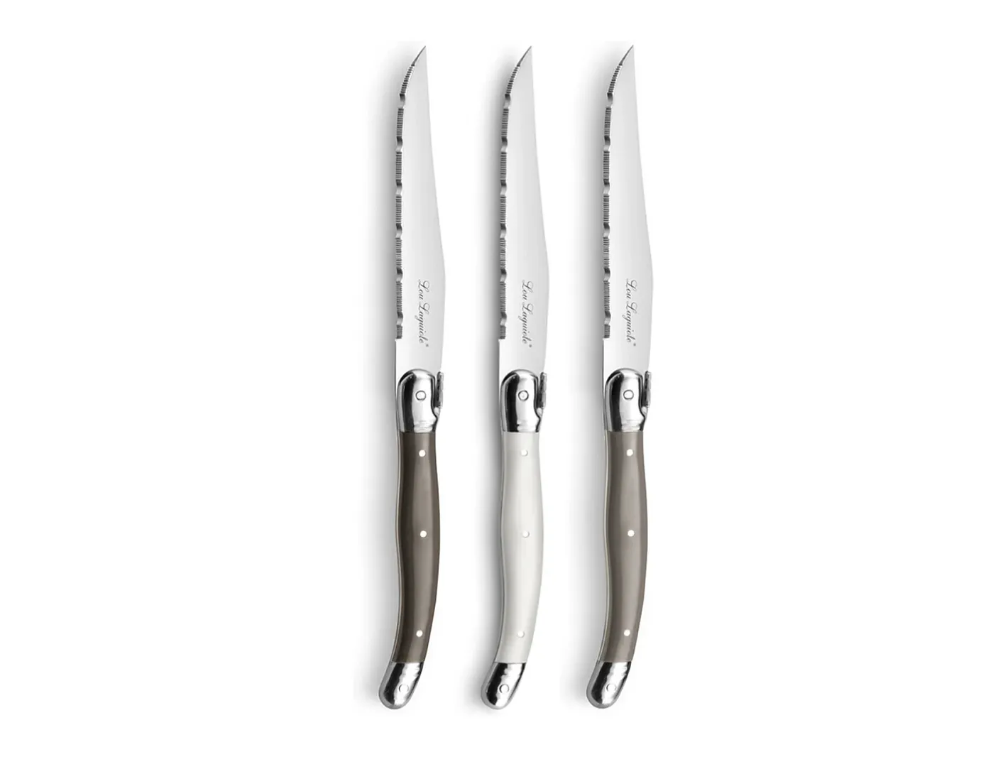 Lou Laguiole Tradition Gris Oscuro - Bloque 6 cuchillos carne Multicolor Sale
