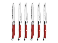 Clearance Lou Laguiole Tradition - Bloque 6 cuchillos carne Rojo