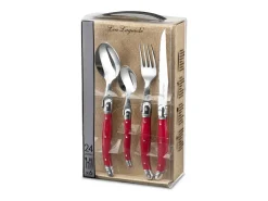 Lou Laguiole Cubierto-Tradition - Cubertería de 24 piezas Rojo