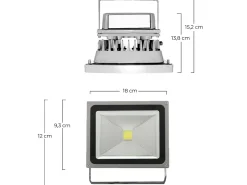 7H SEVENON Trípode Telescópico con 2x20W Proyectores LED de Exterior Orientable Aluminio 4000K 7hSevenOn Outdoor Gris