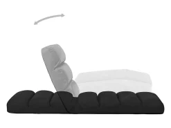 vidaxl Ropa De Casa-Tumbona de suelo plegable de cuero sintético Negro