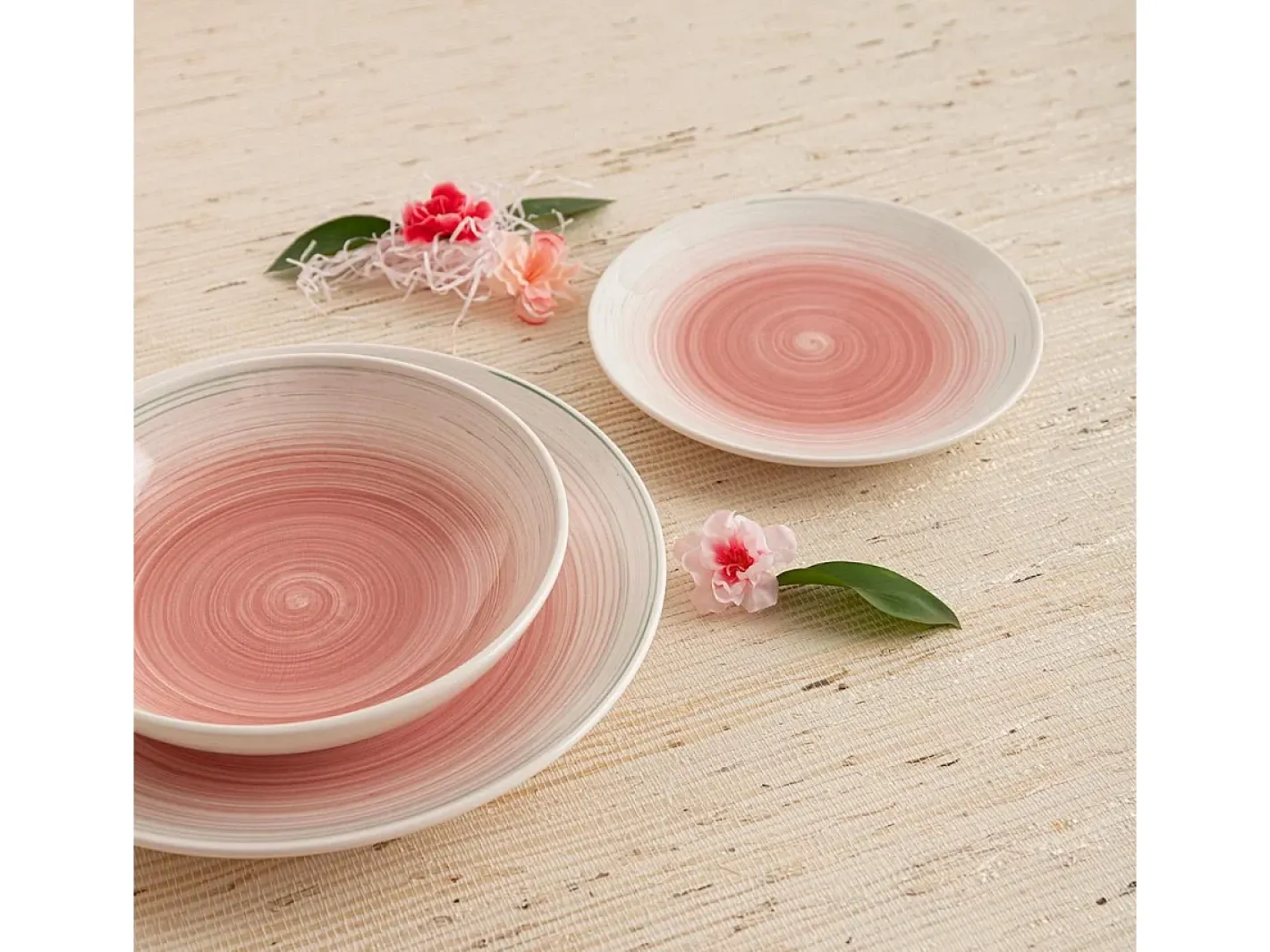 Best Vajilla Velvet Quid 18 piezas 6 servicios cerámica Rosa