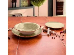 Clearance Vajilla Vita Natura Quid 18 piezas gres arena Marru00f3n