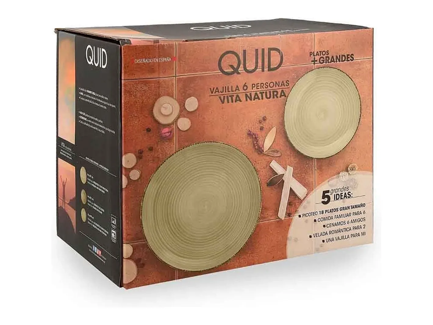 Clearance Vajilla Vita Natura Quid 18 piezas gres arena Marru00f3n