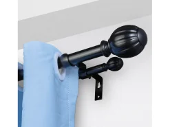 Varillas de Cortinas Dobles SucceBuy, Longitud Ajustable de 91.4-182.9 cm, para Salones, Dormitorios, Baños Negro Clearance