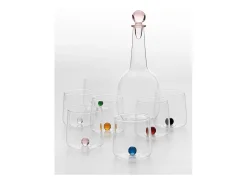 Vaso Bilia de vidrio borosilicato color azafrán, juego de 6 piezas, color transparente Amarillo New