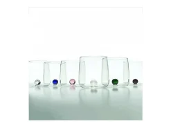 Best Vaso Bilia Zafferano de vidrio borosilicato juego de 6 piezas Color Negro