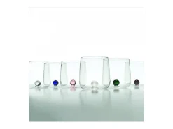 New Vaso Bilia Zafferano de vidrio borosilicato, juego de 6 piezas, color gris Amarillo