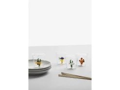 Vaso-Vaso de vidrio borosilicato, Pez y Alga, /ámbar 350 ml, Marine Garden Azul