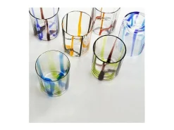 Vaso-Vaso Tirache Zafferano en Vidrio Borosilicato Bicolor Aguamarina Caja de 6 Piezas Verde