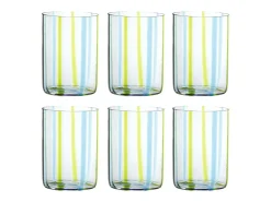 Vaso-Vaso Tirache Zafferano en Vidrio Borosilicato Bicolor Aguamarina Caja de 6 Piezas Verde