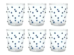 Discount Vaso Zafferano para fiestas, vidrio , 45 cl, juego de 6 piezas Azul