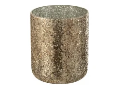 J-Line Portavelas Y Vela-Vela perfumada de 120 horas en tarro de vidrio de 20x20x25 cm Bronce