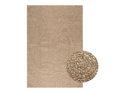 Garden Furniture Veno Alfombra ZIZUR apariencia de yute interior y exterior 120x170cm Marru00f3n New
