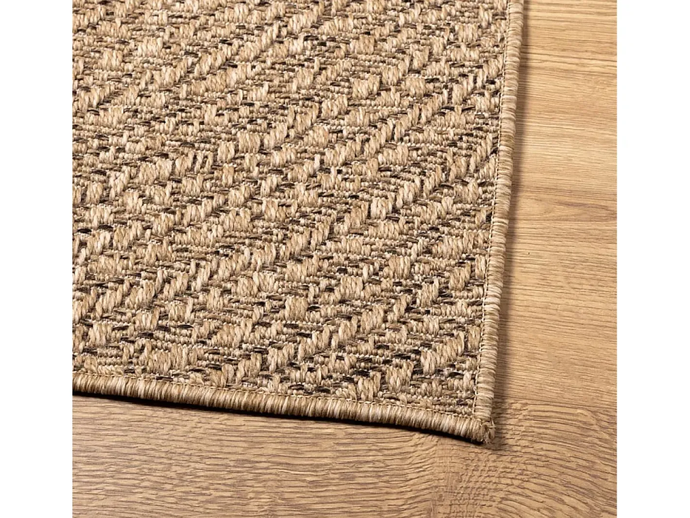 Garden Furniture Alfombra De Salón-Veno Alfombra ZIZUR apariencia de yute interior y exterior 200x290cm Marru00f3n