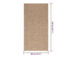 Outlet Garden Furniture Veno Alfombra ZIZUR apariencia de yute interior y exterior 80x150 cm Marru00f3n
