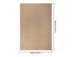 Garden Furniture Veno Alfombra ZIZUR apariencia de yute interior y exterior 200x290cm Marru00f3n Best