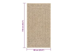 Garden Furniture Alfombra De Salón-Veno Alfombra ZIZUR apariencia de yute interior y exterior 60x110 cm Marru00f3n
