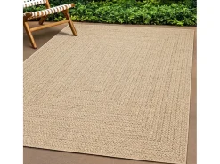 Garden Furniture Alfombra De Salón-Veno Alfombra ZIZUR apariencia de yute interior y exterior 60x110 cm Marru00f3n