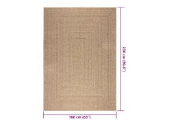 Garden Furniture Veno Alfombra ZIZUR apariencia de yute interior y exterior 160x230 cm Marru00f3n New