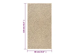 Garden Furniture Veno Alfombra ZIZUR apariencia de yute interior y exterior 60x110 cm Marru00f3n Outlet
