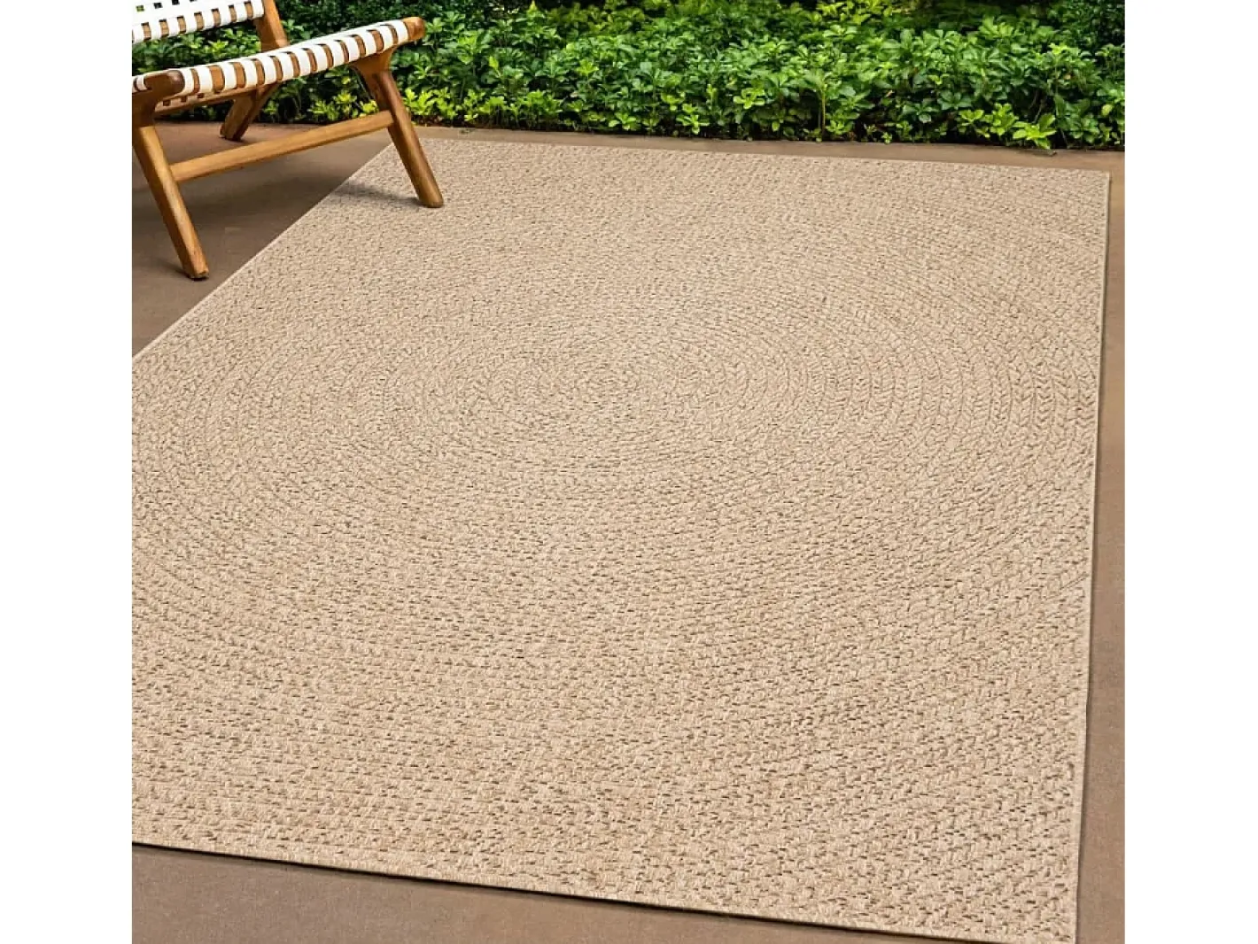 Garden Furniture Veno Alfombra ZIZUR apariencia de yute interior y exterior 60x110 cm Marru00f3n Outlet