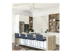 AKUNADECOR Plafón-Ventilador Ac Eco Indus 3 Velocidades Controlador Pared Faro Blanco