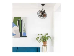 AKUNADECOR Plafón-Ventilador Ac Keiki Marron Controlador Pared 3 Velocidades Faro Marru00f3n