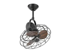 AKUNADECOR Plafón-Ventilador Ac Keiki Marron Controlador Pared 3 Velocidades Faro Marru00f3n