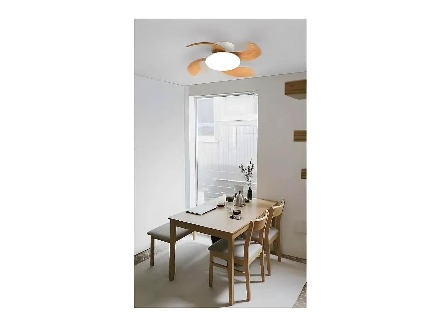 AKUNADECOR Plafón-Ventilador Dc Aloha Led Integrado Intensidad Regulable Mantra Blanco