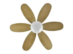 AKUNADECOR Plafón-Ventilador Dc Alves E27 Control Remoto Y Temporizador Blanco