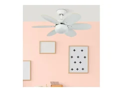 AKUNADECOR Plafón-Ventilador Dc Alves E27 Control Remoto Y Temporizador Blanco
